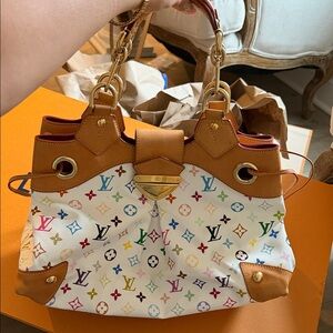 Louis Vuitton White Multicolor Monogram Shoulder Bag